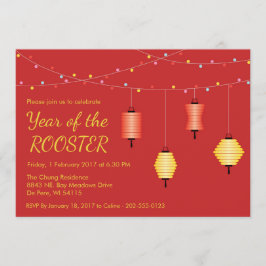 Convite de festas personalizado chinês do ano novo