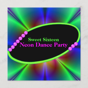 Convite de festas Personalizado de Neon abstrato
