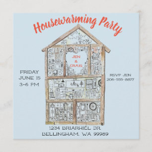 Convite de festas personalizado do Housewarming