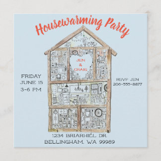 Convite de festas personalizado do Housewarming