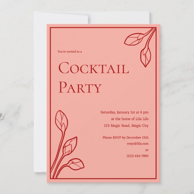 Convite de festas Personalizado do Lotus Buds (Frente)