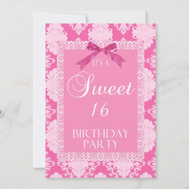 Convite de festas Personalizado Sweet 16 (Frente)