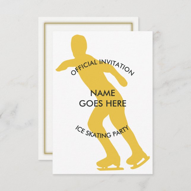 Convite de festas personalizável de patinação de g (Frente/Verso)