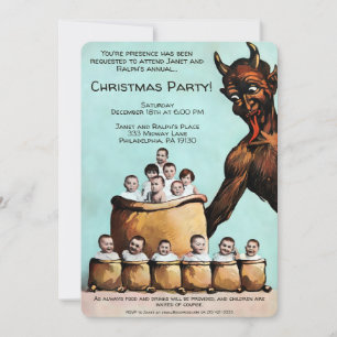 Convite de festas personalizável Vintage Krampus