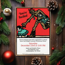 Convite de festas Personalizável Vintage Krampus A