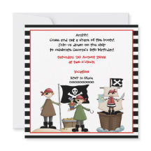 Convite de festas Pirata-aniversário de criança-Li