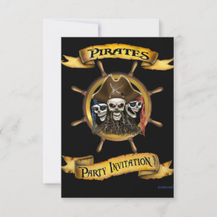 Convite de festas Pirates