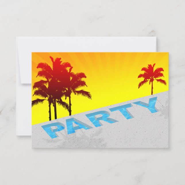 convite de festas piscina (Frente)