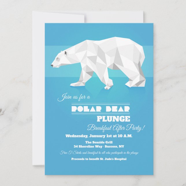 Convite de festas Polar Bear Plunge (Frente)