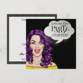 Convite de festas pop Art