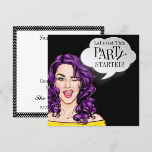 Convite de festas pop Art