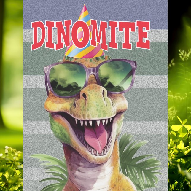 Convite de festas primeiro aniversario do Dinossau (Dinosaur themed birthday party invitation. Stomp, Chomp and Roar at a dinomite event!)