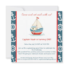 Convite de festas primeiro aniversario náutica