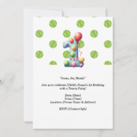 Convite de festas primeiro aniversario tênis