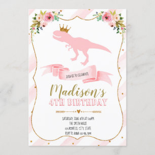 convite de festas princesa de dinossauros