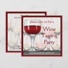 Convite de festas Provando de vinho