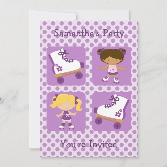 Convite de festas quadrado do Rollerskating do (Frente)