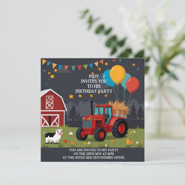 Convite de festas que você pode personalizar ao se (Em pé/Frente)