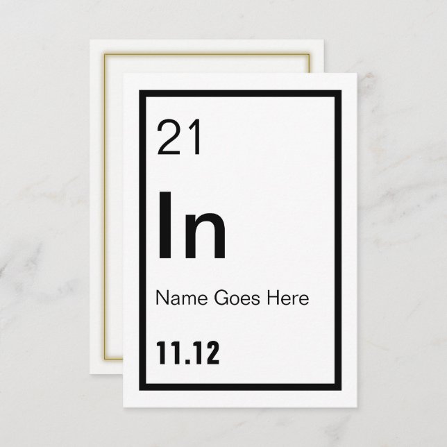 Convite de festas Químico Personalizável (Frente/Verso)