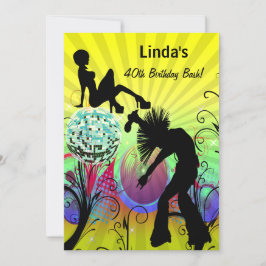 convite de festas retrô hippie disco