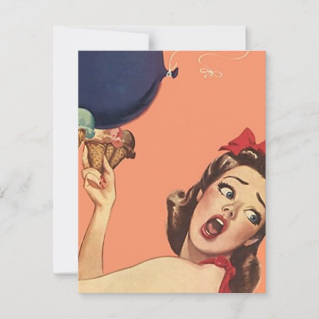 Convite de festas Retro Surprise Qualquer Vazio Oc (Frente)