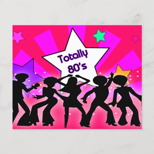 Convite de festas Retroativo Totalmente anos 80 Ro (Frente)