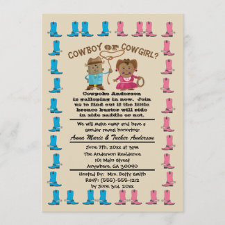 Convite de festas Revelação de Sexo de Cowboy ou C
