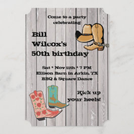 Convite de festas rico Cowboy Boots