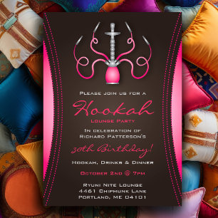 Convite de festas Rosa Hookah