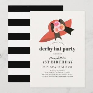 Convite de festas Rosa Red Derby
