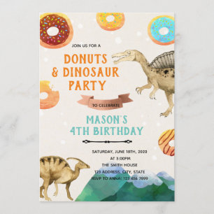 convite de festas rosquinha de dinossauros