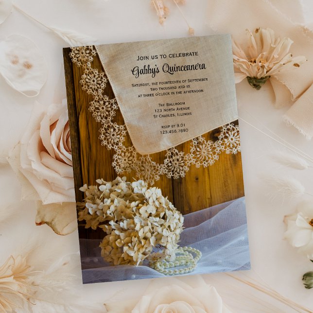 Convite de festas Russo Lace Quinceañera (Criador carregado)