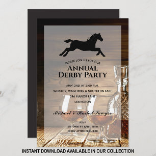 Convite de festas Rustic Bourbon Derby