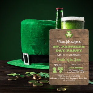 Convite de festas rústico do dia de St Patrick