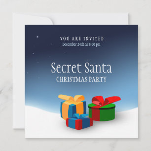 Convite de festas secreto do papai noel