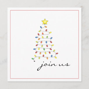 Convite de festas simples da árvore da luz de