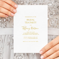 Convite de festas Simples Elegante Dourado Bridal
