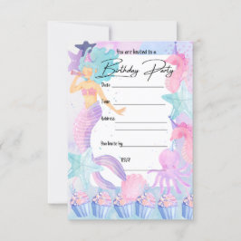 Convite de festas Sirena