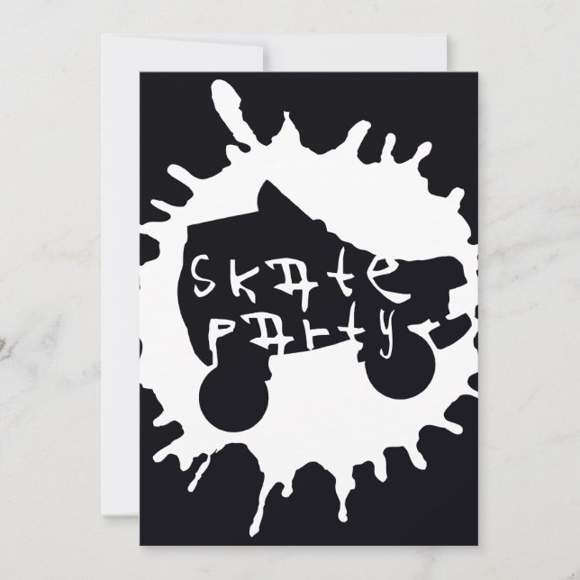 convite de festas Splatz do skate (Frente)