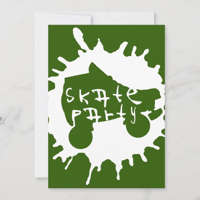 convite de festas Splatz do skate (Frente)