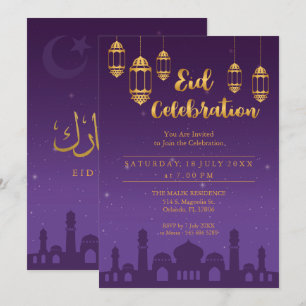 Convite de festas Starry Night Eid Mubarak