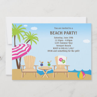 Convite de festas Summer Beach