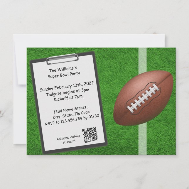 Convite de festas Superbowl (Frente)