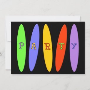 Convite de festas surfboards