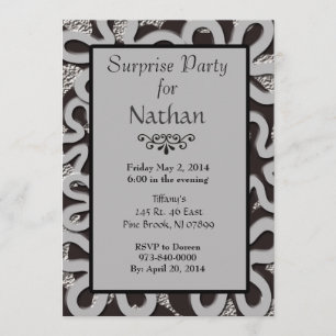Convite de festas surpresa da Abstrato Cinza e pre