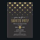 Convite de festas Surprise de Pontos Sparkle<br><div class="desc">excelente de convite de festas surpreendente,  chique e moderno para qualquer idade. A folha de ouro é falsa e é impressa em formato plano. Escolha uma forma recortada ou papel texturizado para um convite especial extra.</div>