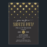 Convite de festas Surprise de Pontos Sparkle<br><div class="desc">excelente de convite de festas surpreendente,  chique e moderno para qualquer idade. A folha de ouro é falsa e é impressa em formato plano. Escolha uma forma recortada ou papel texturizado para um convite especial extra.</div>