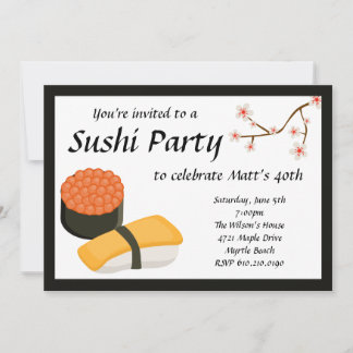 Convite de festas Sushi