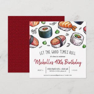 Convite de festas Sushi