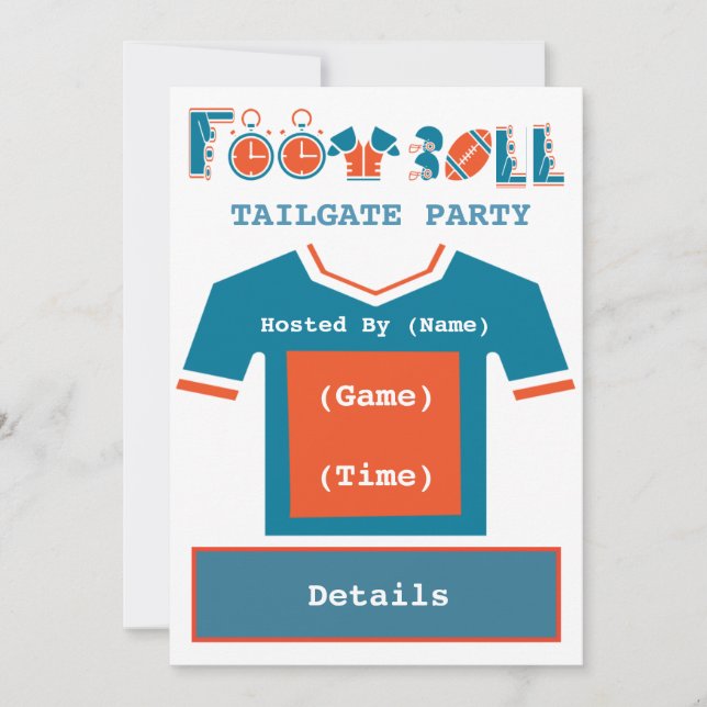 Convite de festas Tailgate de Futebol (Frente)
